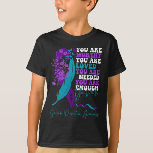 Camiseta Conscientização da Prevenção do Suicídio Fita Roxa