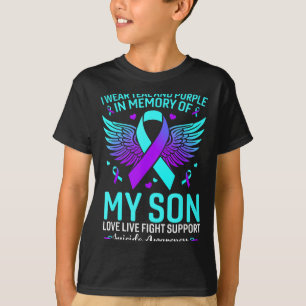 Camiseta Conscientização da Prevenção Eu Uso Verde-azulado
