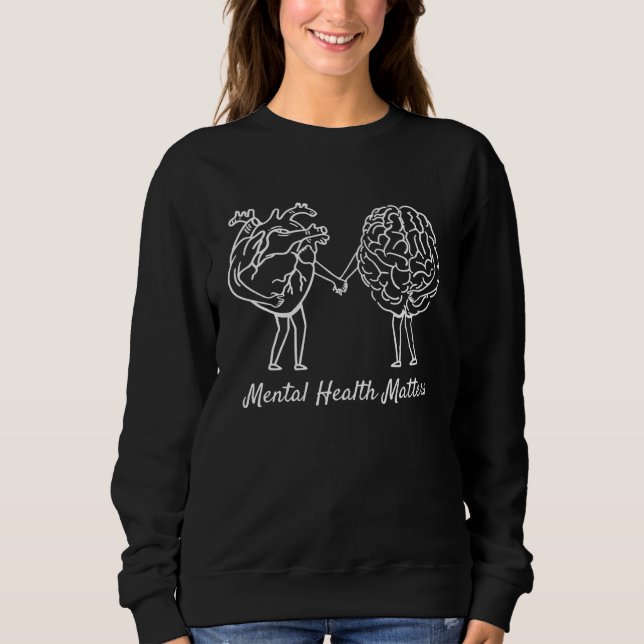 Camiseta Conscientização da Saúde Mental do Cérebro e Coraç (Frente)