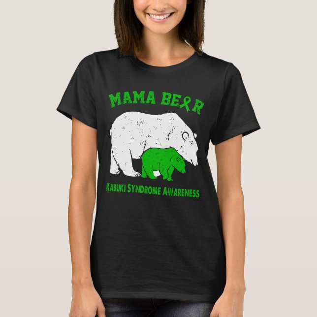 Camiseta Conscientização da Síndrome KABUKI da Mamãe Urso (Frente)