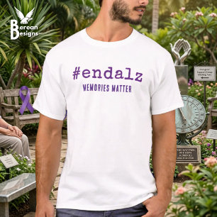 Camiseta Conscientização do Alzheimer Hashtag Acabe com o A