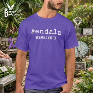 Camiseta Conscientização do Alzheimer Hashtag Acabe com o A