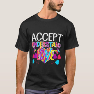 Camiseta Conscientização do Autismo Aceitar Entender Amor C