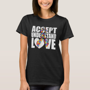 Camiseta Conscientização do Autismo Aceite Entenda Ame o Au