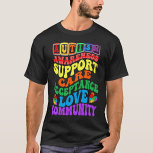 Camiseta Conscientização do Autismo Apoio para Crianças Men