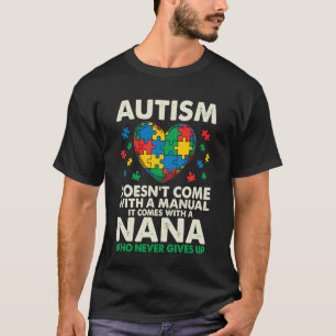 Camiseta Conscientização do Autismo com uma Nana de Apoio q
