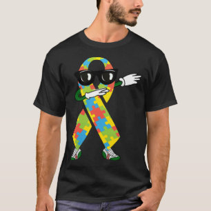 Camiseta Conscientização do Autismo Crianças Dabbing Peça d