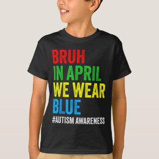 Camiseta Conscientização do autismo crianças meninos bruh e