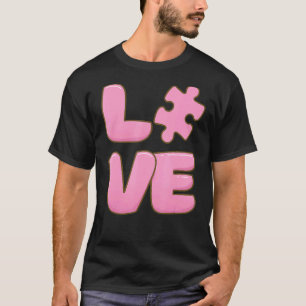 Camiseta Conscientização do Autismo Cute Amor Puzzle Filha