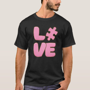 Camiseta Conscientização do Autismo Cute Amor Puzzle Filha
