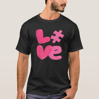 Camiseta Conscientização do Autismo Cute Love Puzzle Filho 