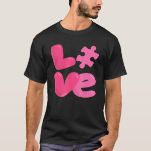 Camiseta Conscientização do Autismo Cute Love Puzzle Filho 