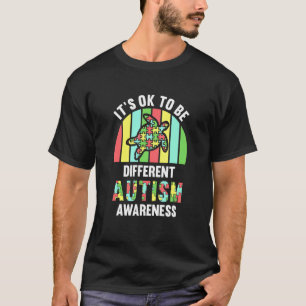 Camiseta Conscientização do Autismo É Okay Ser Diferente Ta