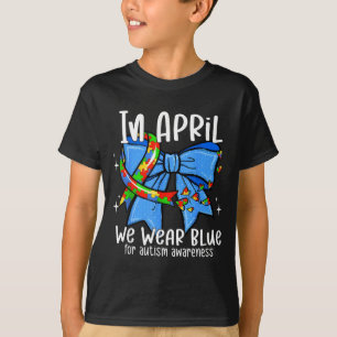 Camiseta Conscientização do autismo em abril use laço azul 