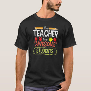 Camiseta Conscientização do Autismo Esta Professora Tem Alu