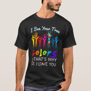 Camiseta Conscientização do Autismo  Eu Vejo Suas Cores Ver