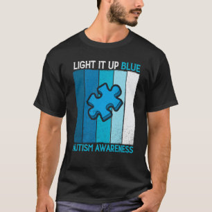 Camiseta Conscientização do Autismo Ilumine de Azul Conscie