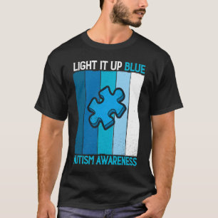 Camiseta Conscientização do Autismo Ilumine de Azul Conscie