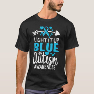 Camiseta Conscientização do Autismo Ilumine de Azul Para a 