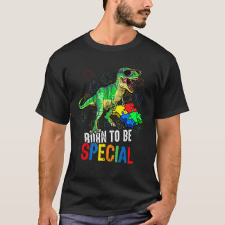 Camiseta Conscientização do Autismo Infantil Dino Autista M