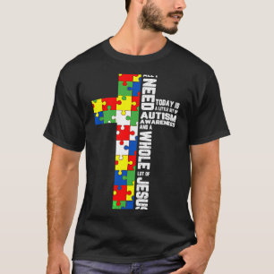 Camiseta Conscientização do Autismo Jesus Cruz Puzzle Crist