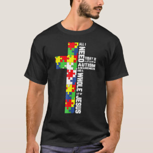 Camiseta Conscientização do Autismo Jesus Cruz Puzzle Legal