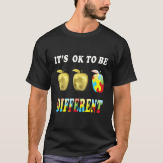 Camiseta Conscientização do Autismo Maçãs Fofas Quebra-Cabe