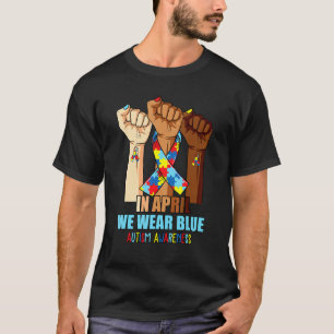 Camiseta Conscientização do autismo Mão faixa de quebra-cab