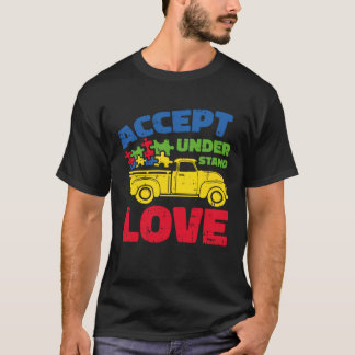 Camiseta Conscientização do Autismo Meninos Meninas Aceitam