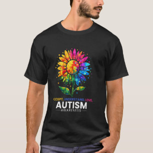 Camiseta Conscientização do autismo Mulheres Girassol Aceit