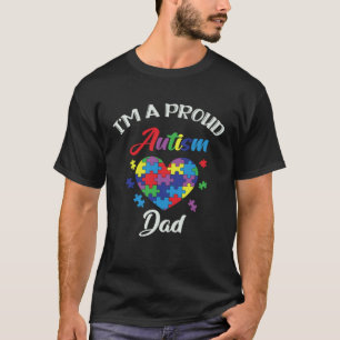 Camiseta Conscientização do Autismo Orgulhoso Pai de Autist
