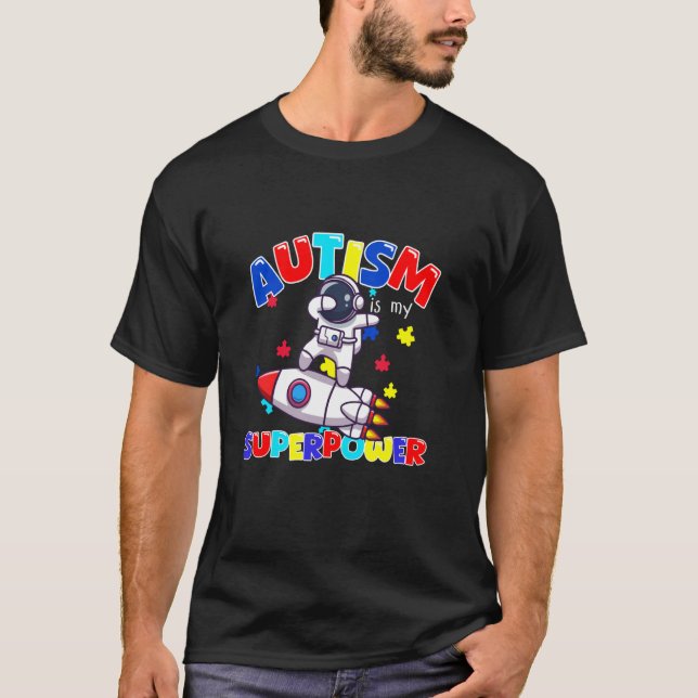 Camiseta Conscientização do Autismo Superpoder Amante de As (Frente)