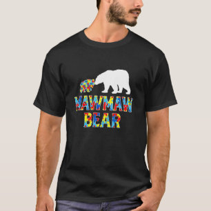 Camiseta Conscientização do Autismo Urso Mawmaw Puzzle Apoi