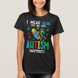 Camiseta Conscientização do Autismo Use Azul pelo Filho ASD