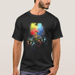 Camiseta Conscientização do Autismo Vídeo de Crianças Gamer