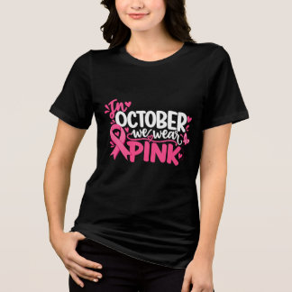Camiseta Conscientização do Câncer de Mama Em Outubro Usamo