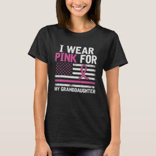 Camiseta Conscientização do Câncer de Mama Eu Uso Rosa Por 