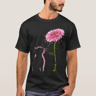 Camiseta Conscientização do Câncer Fita Rosa Flor de Margar