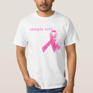 Camiseta Conscientização do Cancro PixDezines, Fita Rosa
