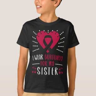 Camiseta Conscientização do Mieloma Múltiplo Eu Uso Burgund