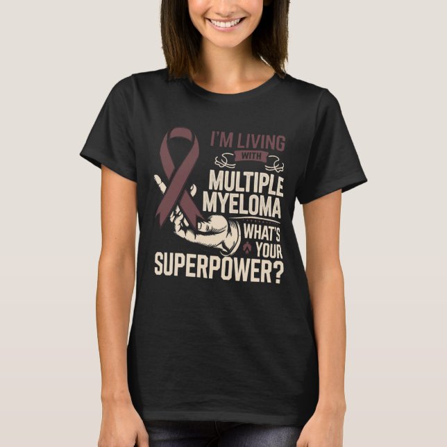 Camiseta Conscientização do Mieloma Múltiplo Superpoder do  (Frente)