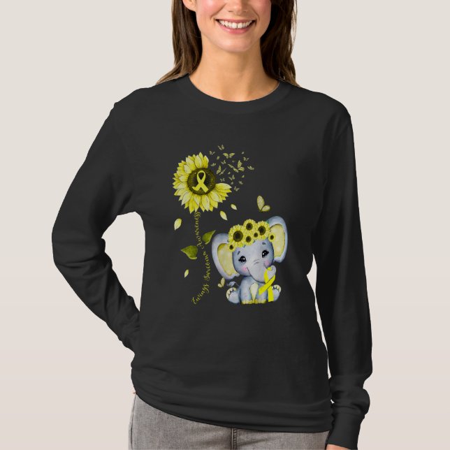 Camiseta Conscientização do Sarcoma de Ewings Amarelo Giras (Frente)