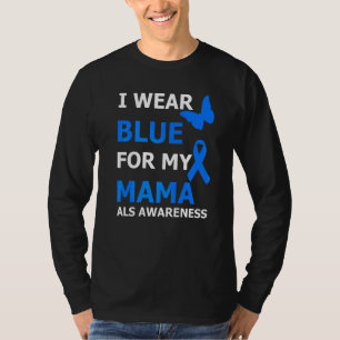 Camiseta Conscientização Eu Visto Azul Para Minha Mãe Fita