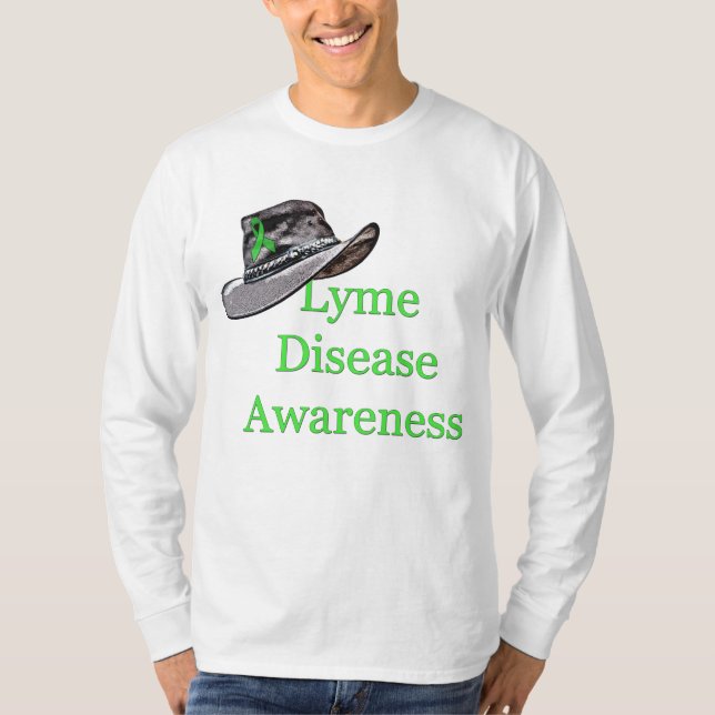 Camiseta Conscientização sobre a Doença de Lyme Rústica Cou (Frente)