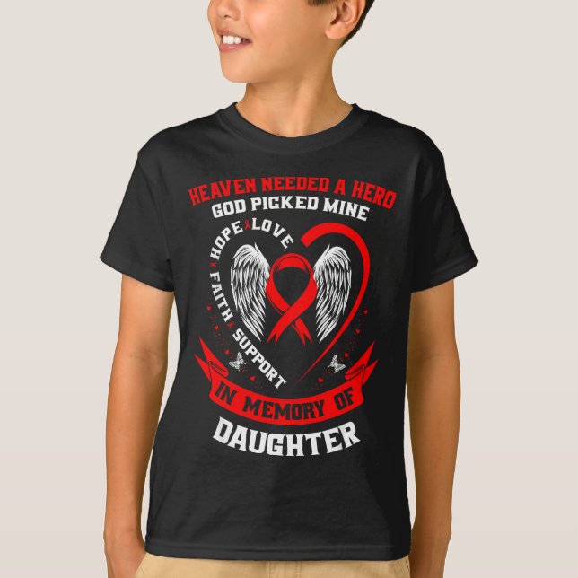 Camiseta Conscientização sobre a perda da filha com doença  (Frente)