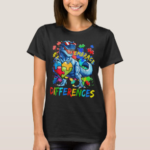 Camiseta Conscientização sobre Autismo de Dinossauro Abrace