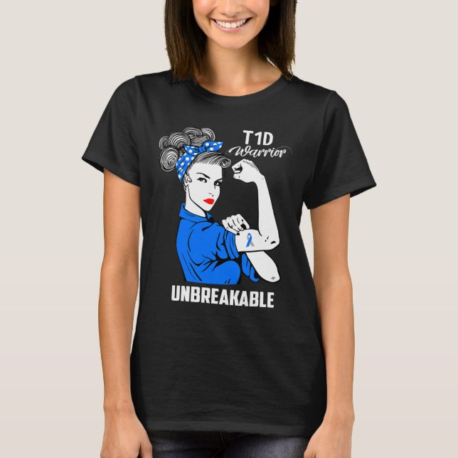 Camiseta Conscientização sobre Diabetes Tipo 1 T1d Presente (Frente)