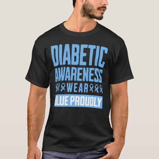 Camiseta Conscientização sobre Diabetes Use Azul com Orgulh (Frente)