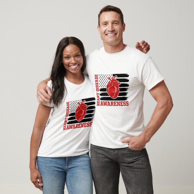 Camiseta Conscientização sobre Doenças Cardíacas (Unissex)