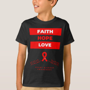 Camiseta Conscientização sobre Doenças Cardíacas Fé Esperan